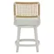 Azure Shoreline and Nomad Snow Performance Fabric Woven Back Swivel Counter Height Stool