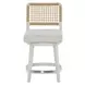 Azure Shoreline and Nomad Snow Performance Fabric Woven Back Swivel Counter Height Stool