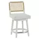 Azure Shoreline and Nomad Snow Performance Fabric Woven Back Swivel Counter Height Stool