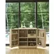 Oasis Dockside Natural Tan Oak and White 2 Door Bar Cabinet with LED