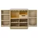 Oasis Dockside Natural Tan Oak and White 2 Door Bar Cabinet with LED