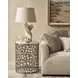 Oasis Antique Nickel Round Quartz Top Side Table