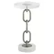 Azure Acrylic Top Round Chain Link Accent Table