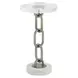 Azure Acrylic Top Round Chain Link Accent Table
