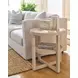 Azure Abaca and Travertine Round Side Table