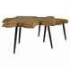 Oasis Natural Teak and Black Outdoor Free Form Nesting Table