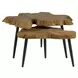 Oasis Natural Teak and Black Outdoor Free Form Nesting Table
