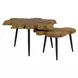 Oasis Natural Teak and Black Outdoor Free Form Nesting Table