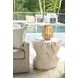 Oasis White Concrete Free Form Cliffside Outdoor Accent Table