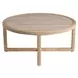 Azure Abaca and Travertine Round Occasional Table Set