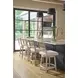 Azure Shoreline and Nomad Snow Performance Fabric Woven Back Swivel Counter Height Stool