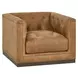 Quinn Winchester Sycamore Leather Upholstered Swivel Chair