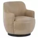 Chloe Nehir Caribou Leather Upholstered Swivel Chair