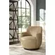 Chloe Nehir Caribou Leather Upholstered Swivel Chair