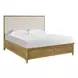 Birchaven Beige and Natural King Upholstered Storage Panel Bed