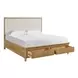 Birchaven Beige and Natural King Upholstered Storage Panel Bed
