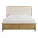 Birchaven Beige and Natural King Upholstered Storage Panel Bed