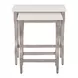 Oakmere White and Aged Pewter Quartz Top Occasional Table Set