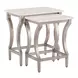 Oakmere White and Aged Pewter Quartz Top Occasional Table Set