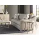 Oakmere White and Gold Round Quartz Top End Table