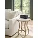 Oakmere White and Gold Round Quartz Top End Table