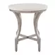 Oakmere White and Gold Round Quartz Top End Table