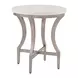 Oakmere White and Gold Round Quartz Top End Table