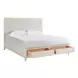 Birchaven Beige and Willow King Upholstered Storage Panel Bed