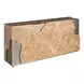 Modern Antique Nickel and Light Emperador Rectangular Stone Top Console Table