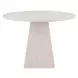 Modern White and Mist 42" Round Stone Top Dining Table