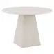 Modern White and Mist 42" Round Stone Top Dining Table