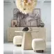 Modern White and Mist 42" Round Stone Top Dining Table