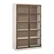 Haze Beige and Brown 2 Door Display Cabinet with LED