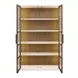 Haze Beige and Brown 2 Door Display Cabinet with LED