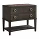 Realm Dark Emperador and Brown 2 Drawer Open Nightstand with USB Charging