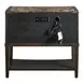 Realm Dark Emperador and Brown 2 Drawer Open Nightstand with USB Charging