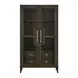Realm Brown 2 Door Display Cabinet with LED