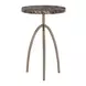Realm Dark Emperador and Dusty Bronze Round Marble Top Spot Table