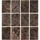 Realm Dark Emperador and Brown 2 Drawer Open Nightstand with USB Charging