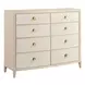 Elegance Brown and Paloma 6 Drawer Dresser