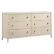 Elegance Brown 6 Drawer Dresser