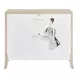 Elegance Brown 2 Drawer Open Nightstand with USB Charging and LED