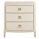 Paloma Velora and Gold 3 Drawer Nightstand with USB Charging
