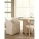 Elegance Cream Upholstered Arm Chair with Casters