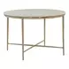 Elegance Amalfi Cream and Desert Gold 45" Round Stone Top Dining Table