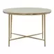Elegance Amalfi Cream and Desert Gold 45" Round Stone Top Dining Table