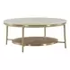 Elegance Amalfi Cream and Desert Gold Round Stone Top Cocktail Table