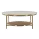 Elegance Amalfi Cream and Desert Gold Round Stone Top Cocktail Table