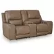 Silverbrooke Caramel Leather 81" Zero Gravity Power Reclining Loveseat with USB Charging