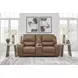 Silverbrooke Caramel Leather 81" Zero Gravity Power Reclining Loveseat with USB Charging